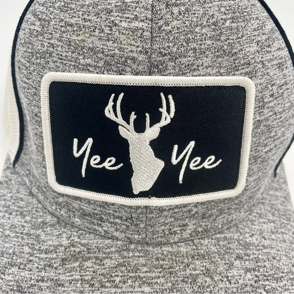 Yee Yee Buck Grey and White Neutral Trucker Hat Preppy Hunter One Size - Picture 2 of 8